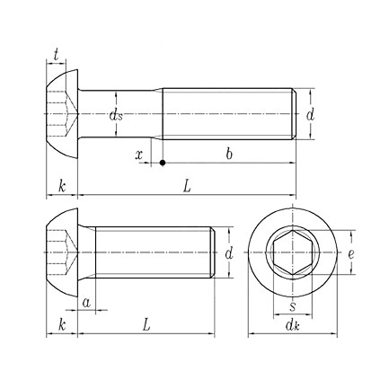 ISO7380 Винт с вътрешен шестостен с вътрешен ъгъл от неръждаема стомана 6