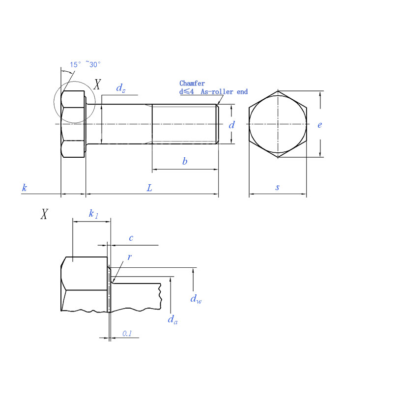 DIN931 Half Thread Hex Head Bolt Stainless Steel2