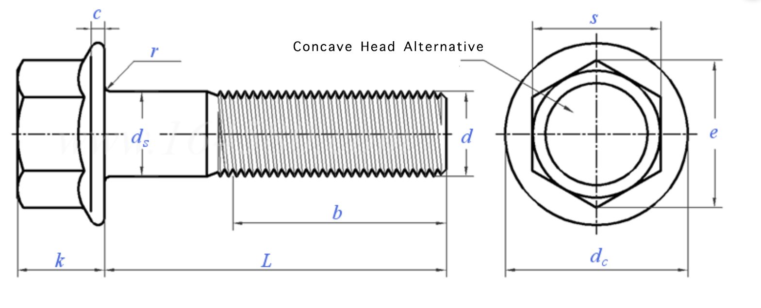 Flange Bolt UNC drawings