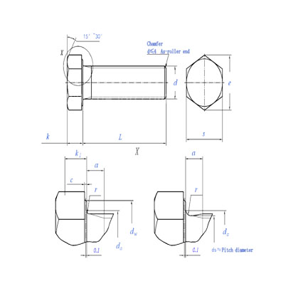 Full thread hex head bolt china factory2