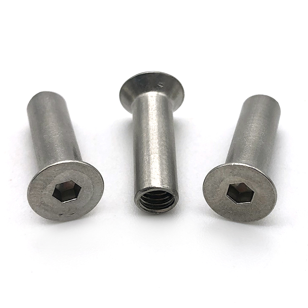 M6 M8 stainless steel allen flat head nut sleeve furniture hex